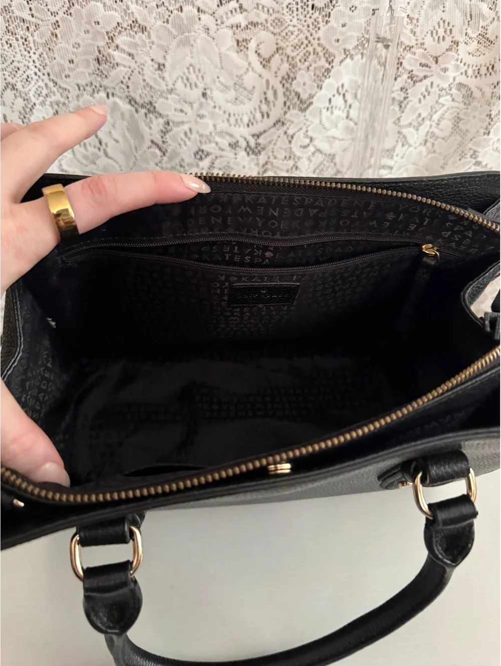 Kate Spade Black Leather Handbag & Studded Crossbody 2-Piece Bundle